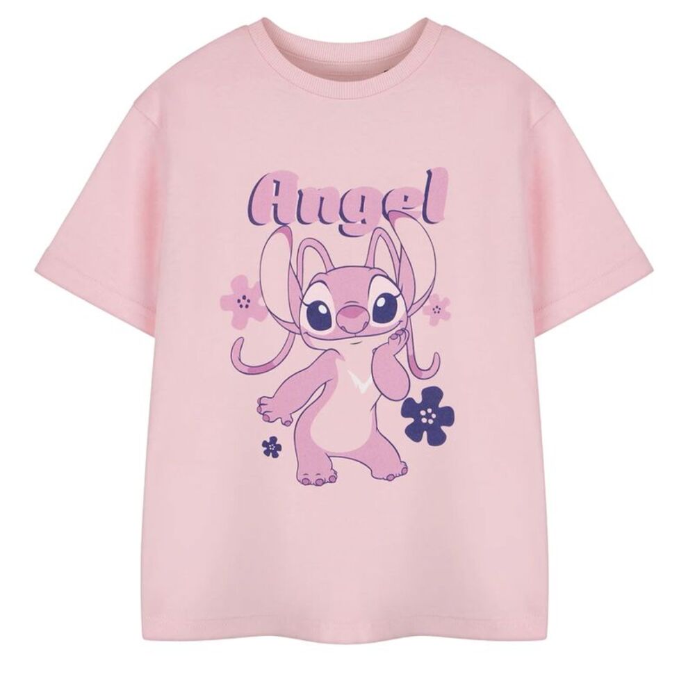 Lilo & Stitch Girls Angel Short-Sleeved T-Shirt / Pink